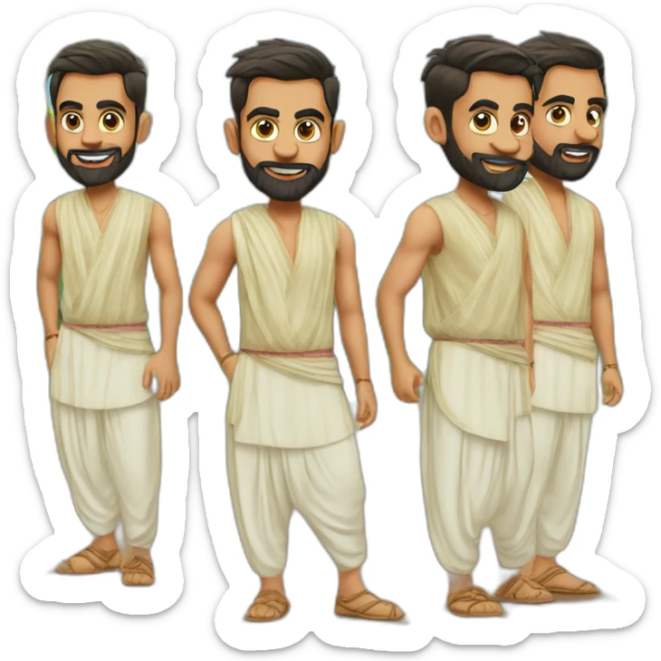 Virat kohli as a South Indian wearing lungi sticker