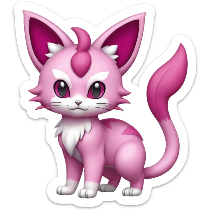 Liepard-Skitty-Delcatty-Pokémon-Fakémon-hybrid-creature (full body) sticker