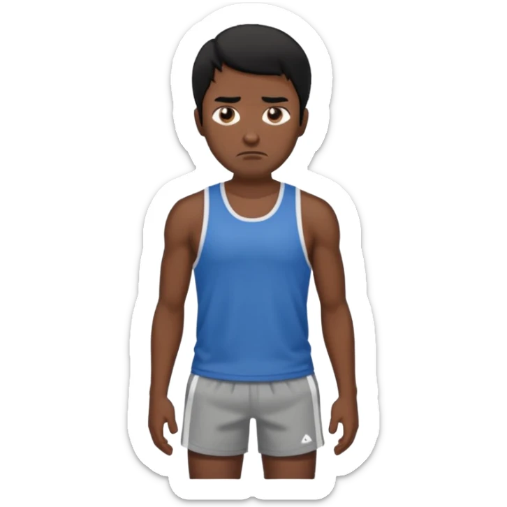 mach mir einen fitness typen der männlichist  mit schwarzen haaren der unglücklich ist sticker