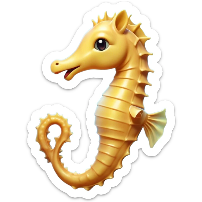 Cinematic Realistic Cute Yawning Sea Horse Portrait Emoji, Head tilted slightly with a dramatic, wide-open yawn, showcasing a soft, flowing body with gently drooping fins and half-closed, drowsy eyes rendered in delicate detail, high shine, relaxed yet expressive, styled with a dash of underwater charm, soft glowing outline, capturing the essence of a sleepy yet affectionate sea horse that appears ready to rest in tranquil water. sticker