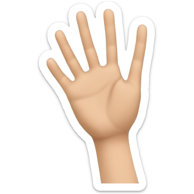 Generate emoji side view of the hand palm. Side view. Side of the palm, hand.  sticker