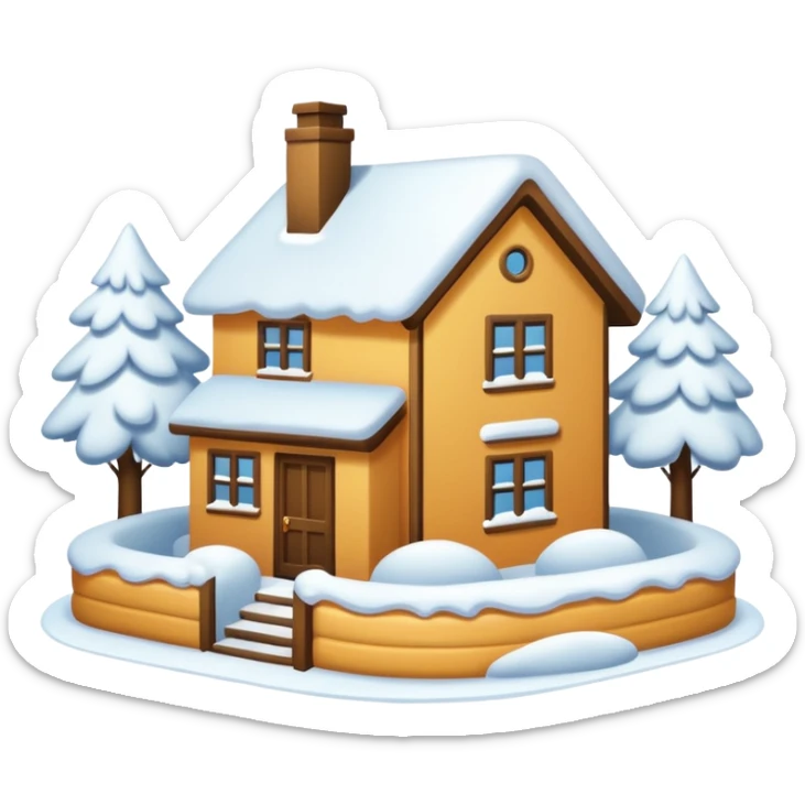 i want a house fully covered with heavy snow, not able to get out emoji sticker