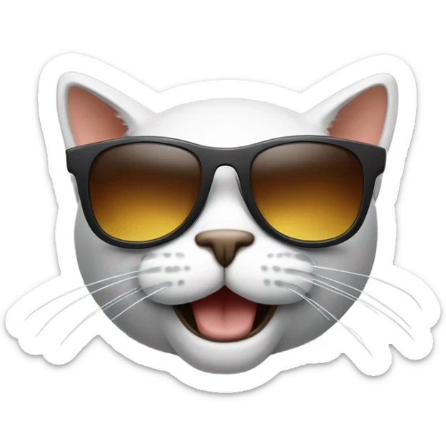 Cat with sunglasses sticker