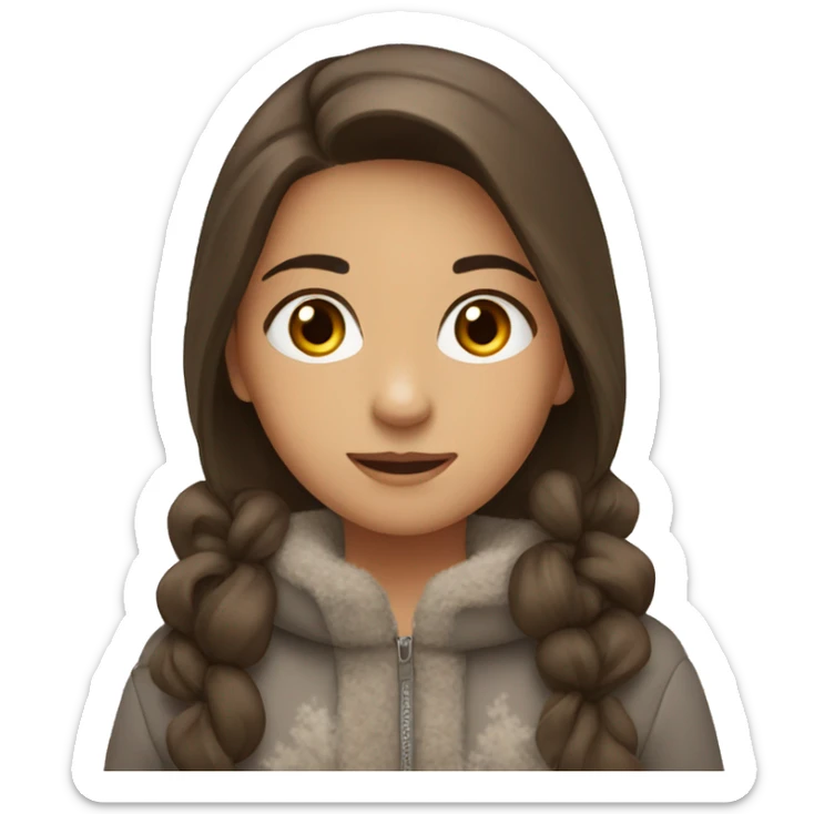 winter, christmas, hispanic, long brown hair, girl, brown eyes, child sticker