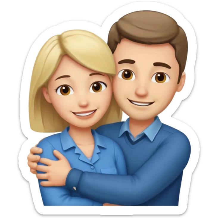 two Bestie man and woman coworkers teacher hug sarcastic sticker