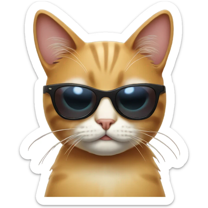 Cat with sunglasses sticker