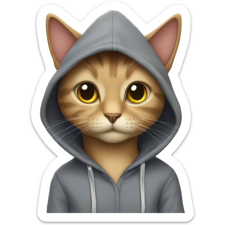 Cat wearing hoodie  sticker