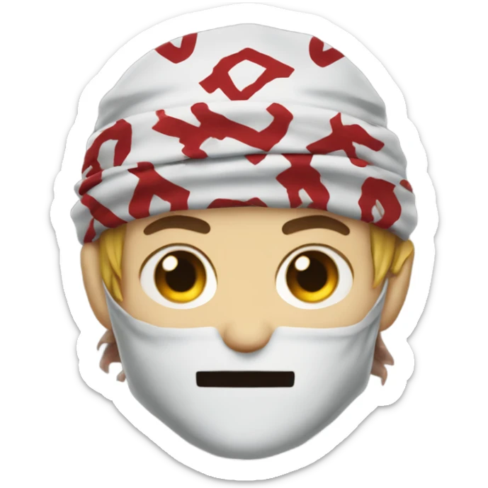 bandana emoji head money mouth demon slayer sticker