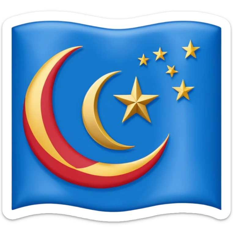 create an uyghur flag emoji. the shape of flag is like usual flag emojis alright sticker