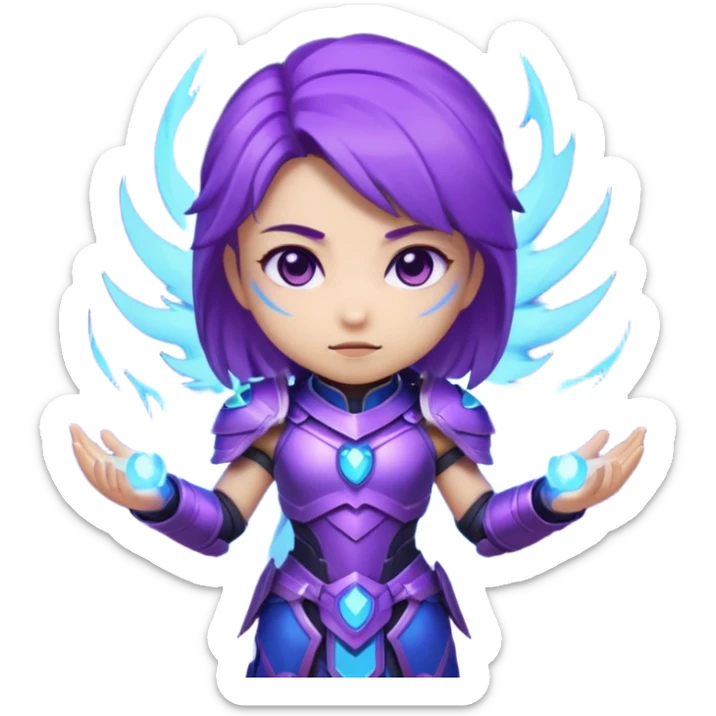 i want to create an emoji of kaisa from league of legends with the chibi style sticker