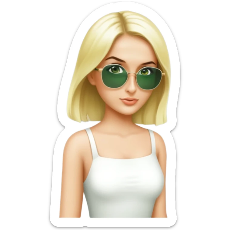 female, wearing pretty white dress sticker