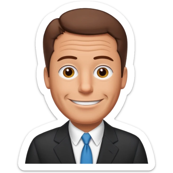 Create an emoji of Epstein waving to the camera in Family Guy style but make it especially like Epstein and not like all old guys sticker