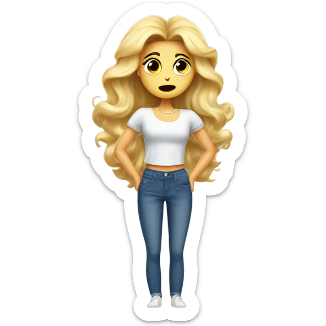 Glinda in her croc top and short jeans mad at her parents that she is royalty  sticker