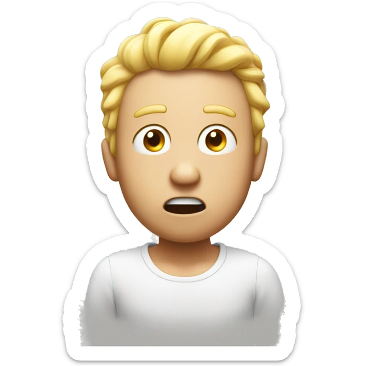 emoji surprised with his hands on the head mouth wide ope white skin sticker