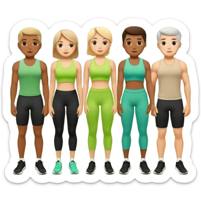 Ein Gruppenkurs der in einem grünen Park stattfindet im Sommer. sticker