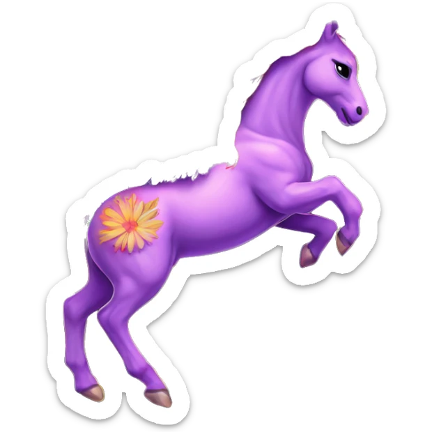 Neon Pegasus unicorn psychedelic flowers floral groovy art neon rave raving sticker