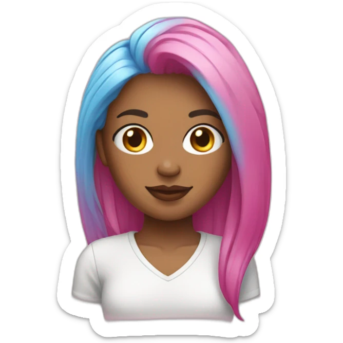 female graphic designer with unicorn fetiche and pink hair sticker