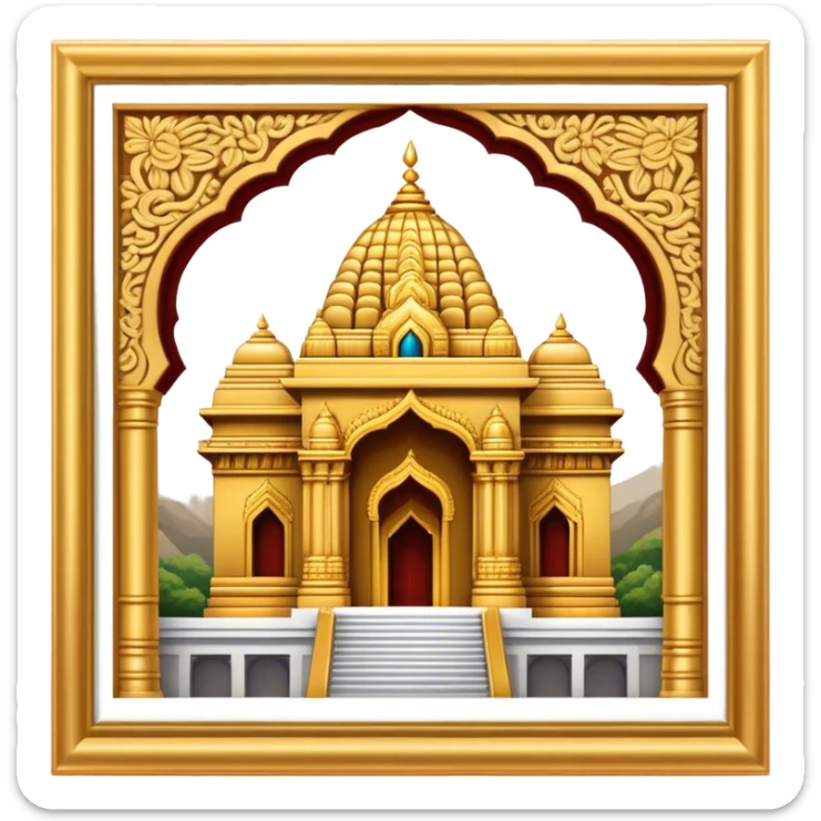 Tirupati Balaji Temple Landmark Emoji – Showcasing the temple’s golden entrance and intricate carvings. sticker