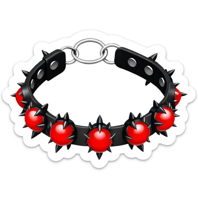 Black and red gothic punky badass cool awesome epic shiny thorny bracelet armlet  sticker