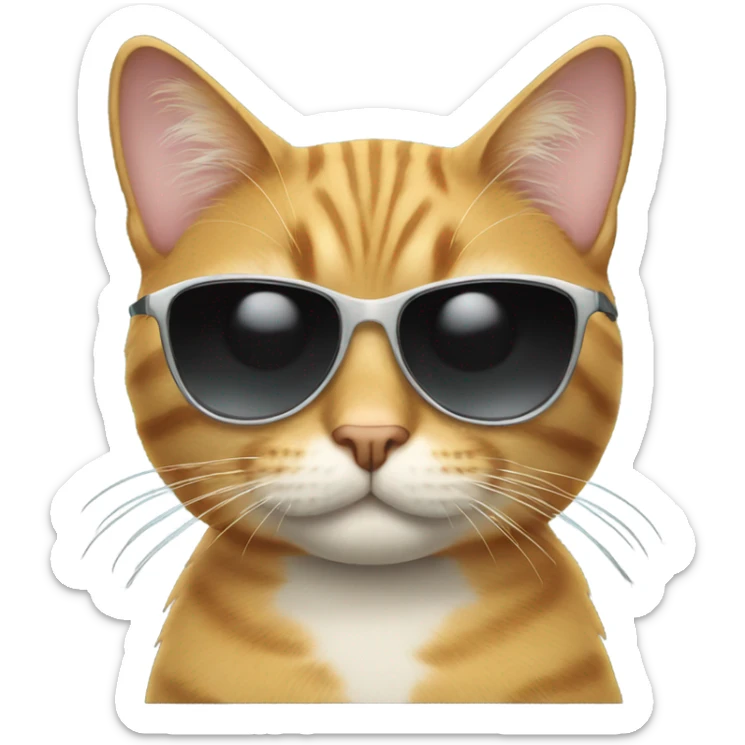 Cat with sunglasses sticker