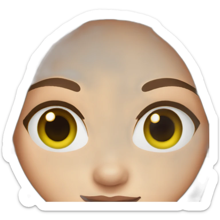 straight brown hair girl with green eyes and freckles sticker