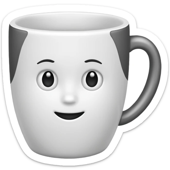 Empty white cup sticker