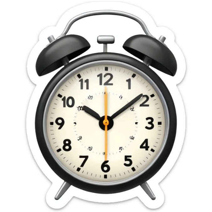 alarm oclock aesthetic and ios.18.1 and to show six in the morning sticker