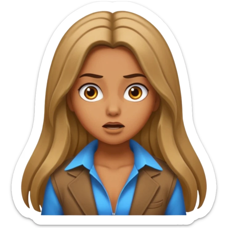 pretty long hair girl middle parted, amazed, good clothes, tanned, baddie, RELLY PREETY, BADDIE, DRESSED AS A BADDIE, REALLY LONG, MIDLE PARTEDLIGHT BROWN HAIR sticker