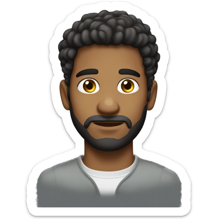 Homem moreno claro, olhos levemente puxados, cabelo liso preto sticker