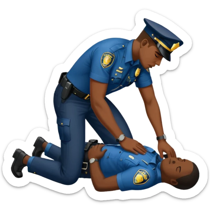 With A police officer put his knee on a black man and forced him to the ground , George Floyd  sticker