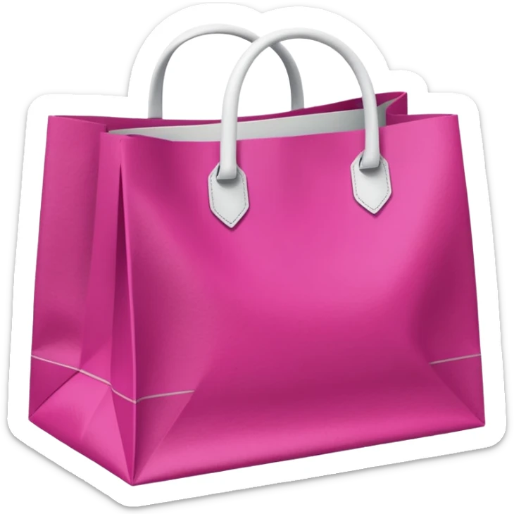 bolsa de papel fucsia con asas blancas y en el centro de la bolsa la palabra DRUNI en color blanco sticker