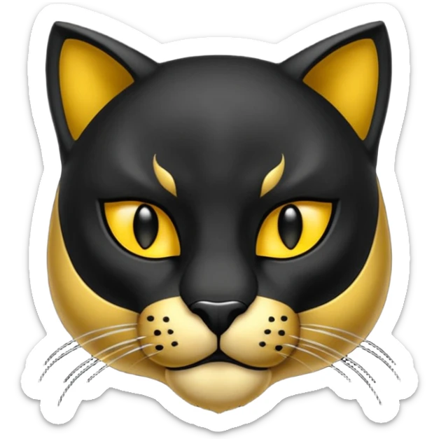 Emolgi de pantera negra con detalle pequeños  en la frente color dorado sticker
