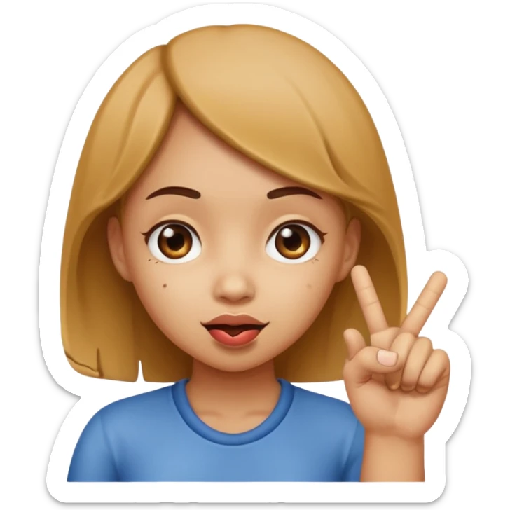 Un fille a la tête de caca et avec un doigt d'honneur  sticker