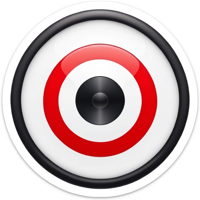 Bulls eye with black out line and red dot in the center of circle sticker