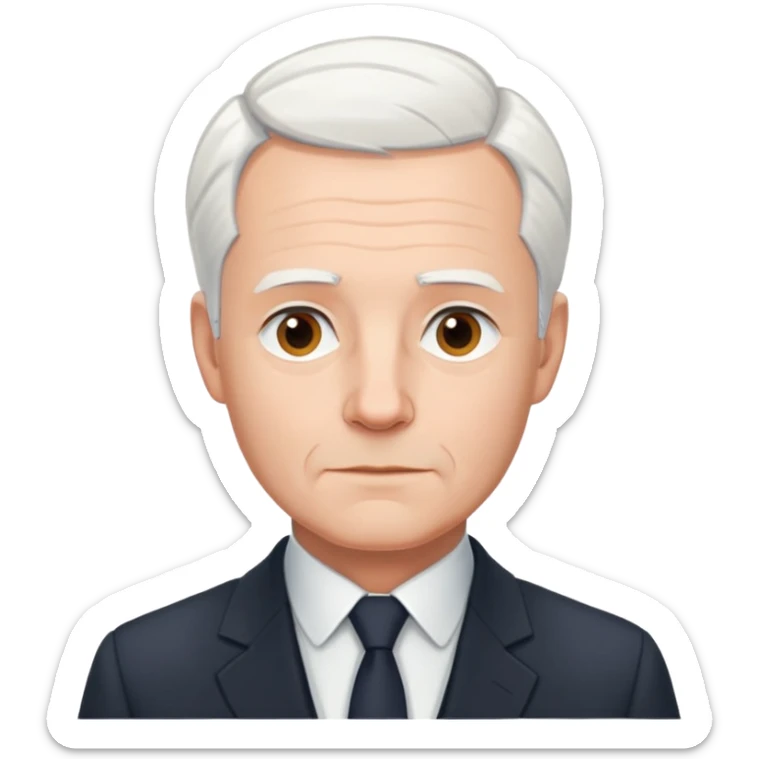 portrait of Hans Jonas, German philosopher, short white hair, no glasses, clean-shaven, suit jacket, gentle expression sticker