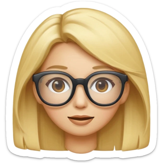 je voudrai un emoji d'une maman blonde avec des lunettes et de sa fille aux cheveux longs et blonds avec des lunettes sticker