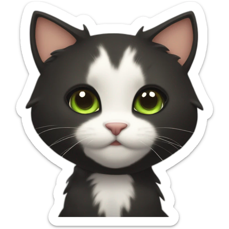 A big Totally black cat with brown eyes lovely stay near by totally white cat with green eyes sticker