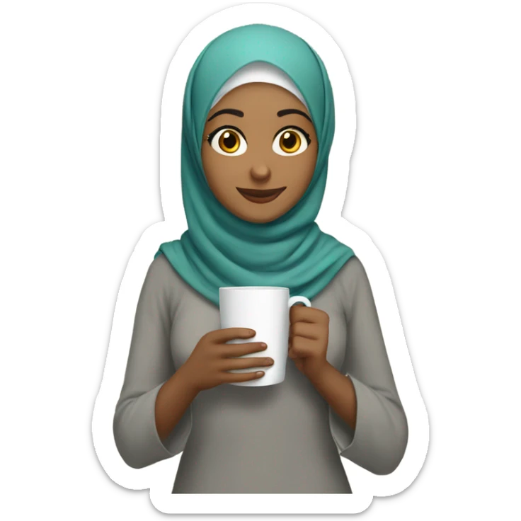 hijabi girl bring cup sticker