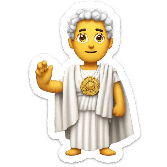 A senator in a toga, looking serious but forming a heart with his hands, symbolizing love for Rome (or the channel's audience). sticker