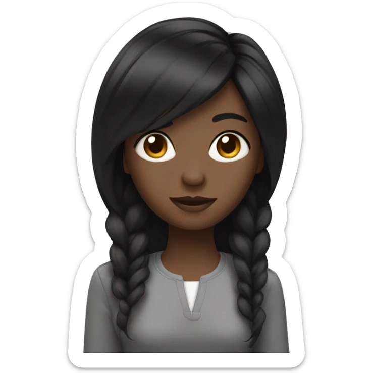 Black hair girl sticker