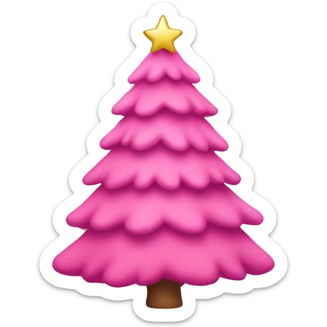 Pink Christmas tree sticker