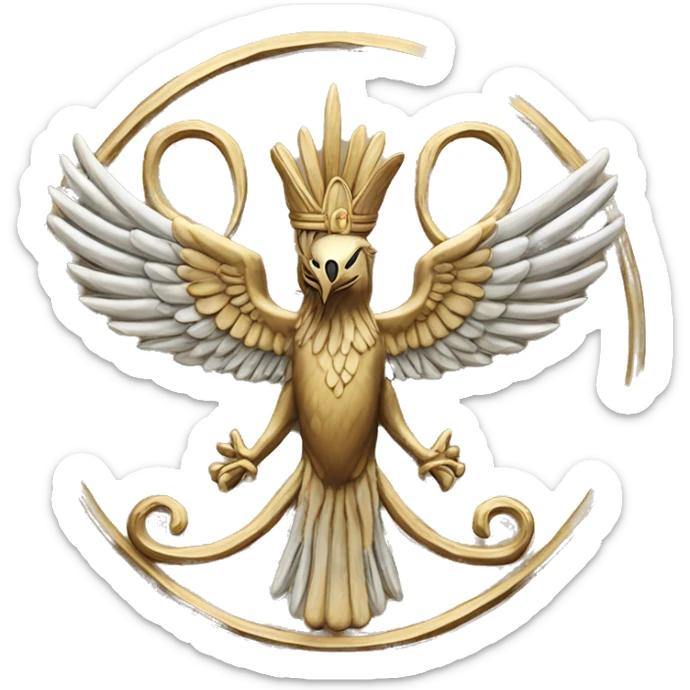 The Farvahar, is one of the best-known symbols of Zoroastrianism, an Iranian religion. There are various interpretations of what the Faravahar symbolizes sticker