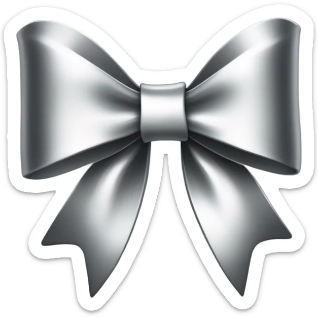 Silver bow sticker