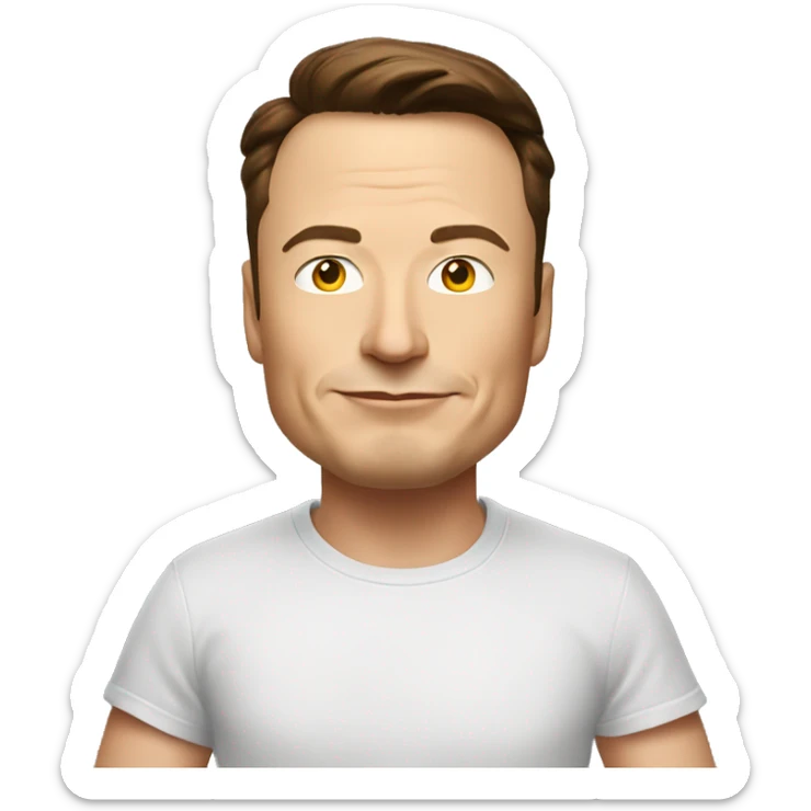 Elon musk with a t shirt sticker