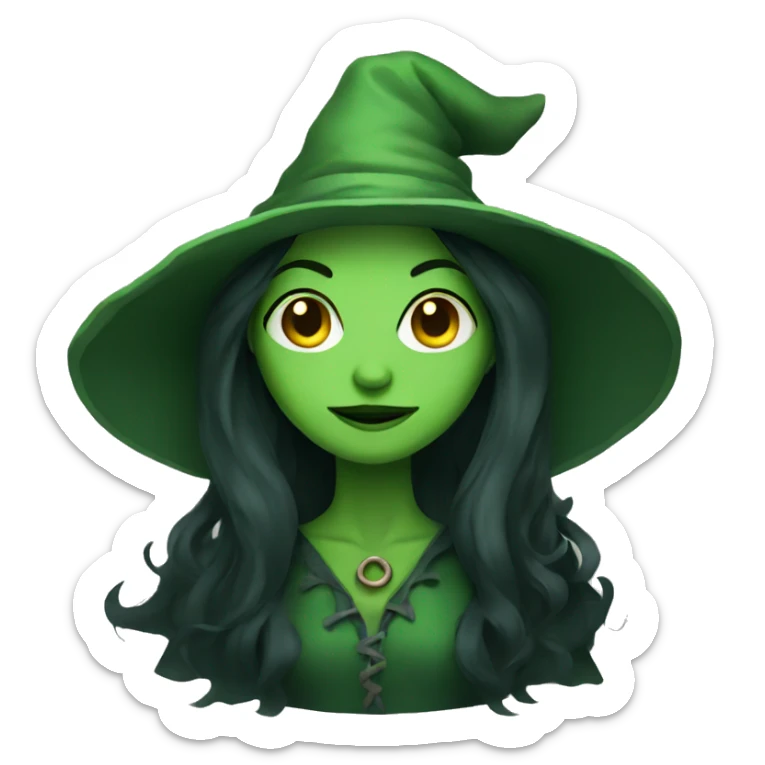 green witch sticker