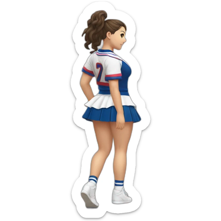 Back view Full body curvy beauty cheerleader short skirt skirt dancing kankan sticker