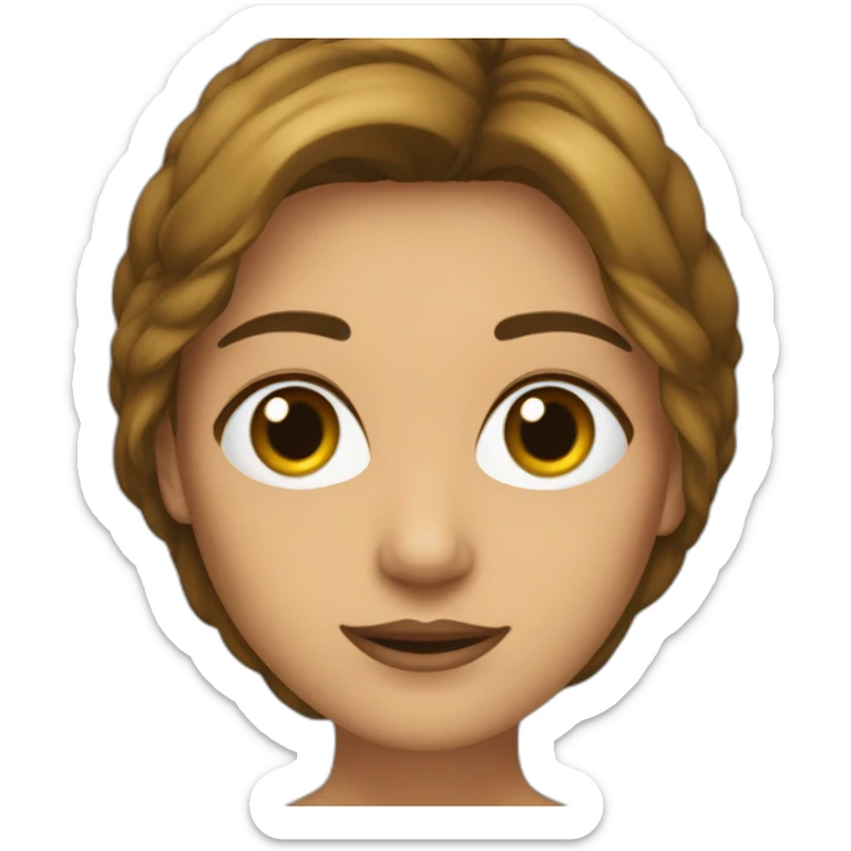 mujer pelo castaño hasta los hombros con anteojos cuadrados y ojos castaños sticker