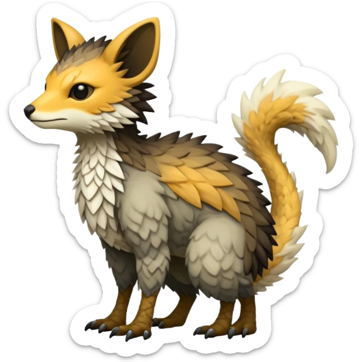 warm-colored Vernid-Trico-Fionbri-creature (full body) sticker