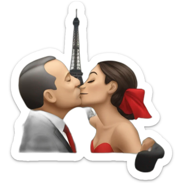 Erdogan kiss eiffel tower sticker