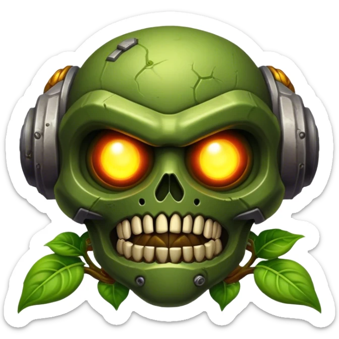 3D, cinematic ultra detailed 32k HD Doom srhoom in pvz 1, brought to life with stunning visual details, each lash, eye, and hair is shown in stunning detail, rich textures, visually rich, so lifelike that it feels like it could leap off the page at any moment sticker